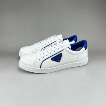 프라다 남성 클래식 화이트 스니커즈 - Prada Mens White Sneakers 
