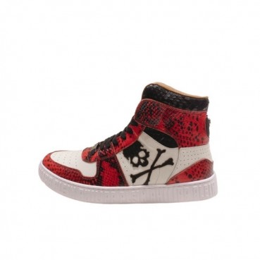 필립플레인 남성 하이탑 레드 스니커즈 - Mens Red Sneakers 