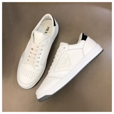 프라다 남성 클래식 화이트 스니커즈 - Mens White Sneakers 