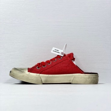 발렌시아가 남/녀 클래식 레드 스니커즈 - Unisex Red Sneakers 