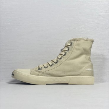 발렌시아가 남/녀 클래식 아이보리 하이탑 스니커즈 - Unisex Ivory Sneakers 