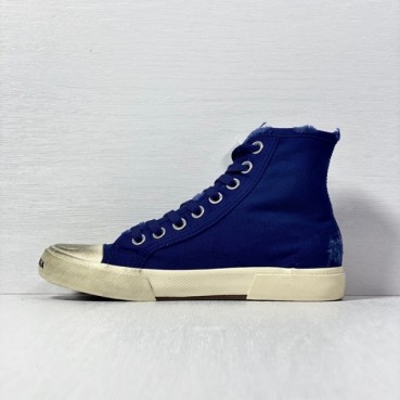 발렌시아가 남/녀 클래식 블루 하이탑 스니커즈 - Unisex Blue Sneakers 