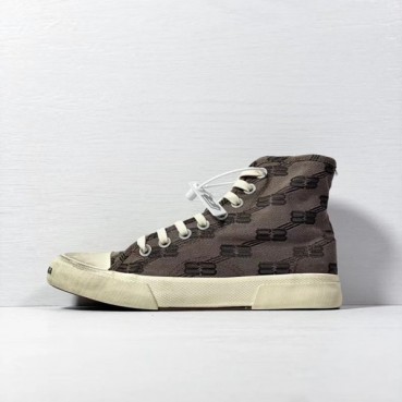발렌시아가 남/녀 클래식 그레이 하이탑 스니커즈 - Unisex Gray Sneakers 