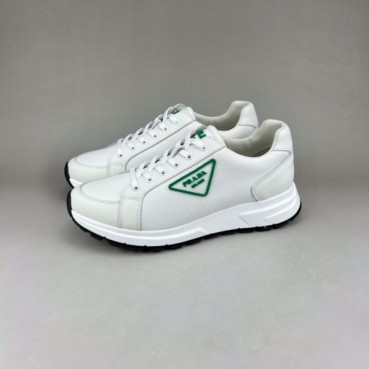 프라다 남성 클래식 화이트 스니커즈 - Mens White Sneakers 