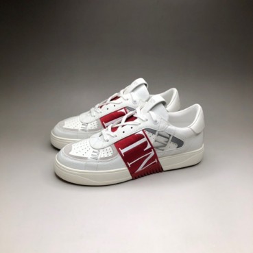 발렌티노 남/녀 Logo 레드 스니커즈 - Unisex Red Sneakers 