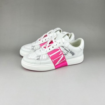 발렌티노 남/녀 Logo 핑크 스니커즈 - Unisex Pink Sneakers 