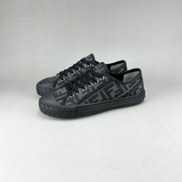 펜디 남/녀 Domino 블랙 스니커즈 - Unisex Black Sneakers 