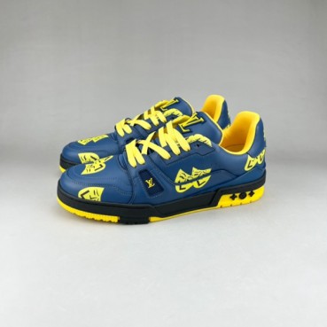 루이비통 남성 트렌디 블루 스니커즈 - Mens Blue Sneakers 