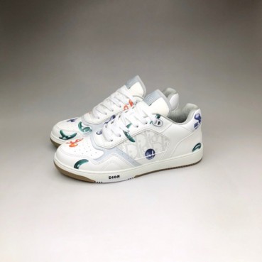 디올 남/녀 캐쥬얼 화이트 스니커즈 - Unisex White Sneakers 