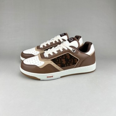 디올 남/녀 캐쥬얼 브라운 스니커즈 - Unisex Brown Sneakers 