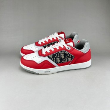 디올 남/녀 캐쥬얼 레드 스니커즈 - Unisex Red Sneakers 