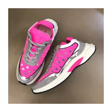 발렌티노 남/녀 VLogo 핑크 스니커즈 - Unisex Pink Sneakers 