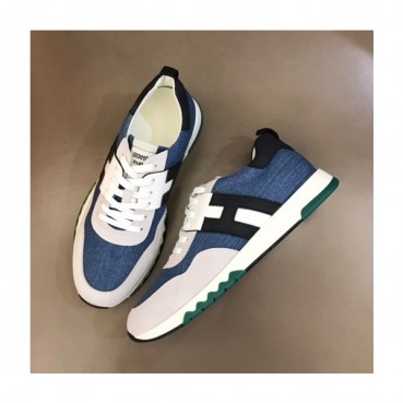에르메스 남성 클래식 블루 스니커즈 - Mens Blue Sneakers 