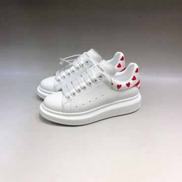 알렉산더맥퀸 남/녀 하트탭  스니커즈 - Unisex White Sneakers 