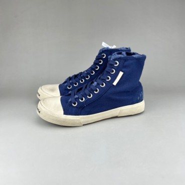 발렌시아가 남/녀 클래식 네이비 하이탑 스니커즈 - Unisex Navy Sneakers 
