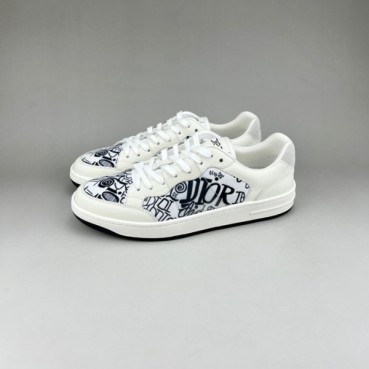 디올 남성 시그니처 화이트 스니커즈 - Mens White Sneakers 