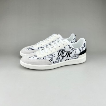 디올 남성 시그니처 화이트 스니커즈 - Mens White Sneakers 