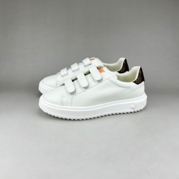 루이비통 남/녀 벨크로 화이트 스니커즈 - Mens Unisex Sneakers 