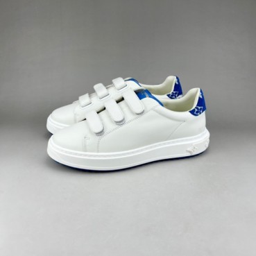 루이비통 남/녀 벨크로 화이트 스니커즈 - Mens Unisex Sneakers 