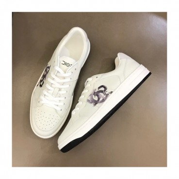 디올 남성 프린팅 화이트 스니커즈 - Mens White Sneakers 
