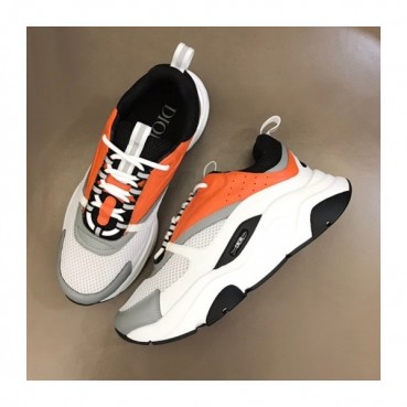 디올 남/녀 오블리크 오렌지 스니커즈 - Unisex Orange Sneakers 