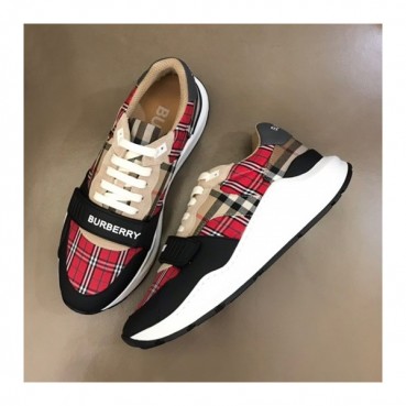 버버리 남성 벨크로 레드 스니커즈 - Mens Red Sneakers 