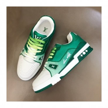 루이비통 남/녀 Trainer 그린 스니커즈 - Unisex Green Sneakers 