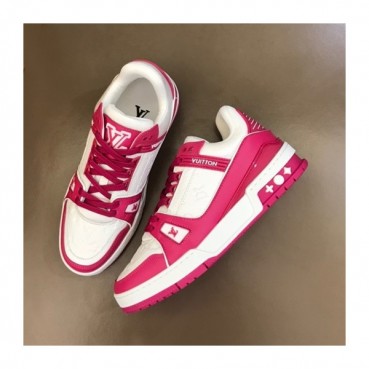 루이비통 남/녀 Trainer 핑크 스니커즈 - Unisex Pink Sneakers 