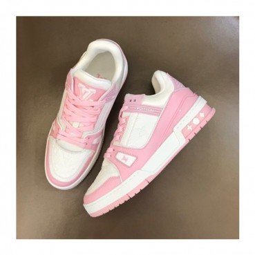 루이비통 남/녀 Trainer 핑크 스니커즈 - Unisex Pink Sneakers 