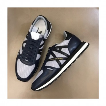 알마니 남성 클래식 네이비 스니커즈 - Mens Navy Sneakers 