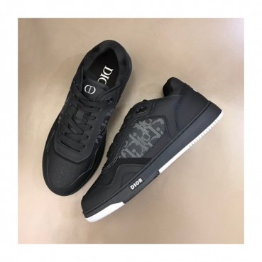 디올 남/녀 오블리크 Galaxy 블랙 스니커즈 - Unisex Black Sneakers 