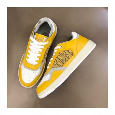 디올 남/녀 오블리크 Galaxy 옐로우 스니커즈 - Unisex Yellow Sneakers 