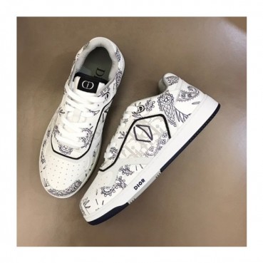 디올 남/녀 오블리크 Galaxy 화이트 스니커즈 - Unisex White Sneakers 