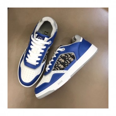 디올 남/녀 오블리크 Galaxy 블루 스니커즈 - Unisex Blue Sneakers 