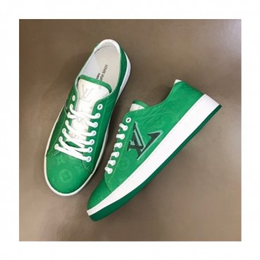 루이비통 남성 클래식 그린 스니커즈 - Mens Green Sneakers 
