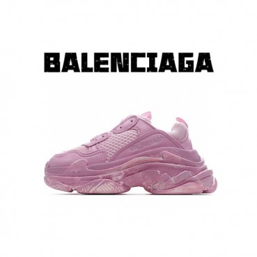 발렌시아가 남/녀 Triple S 핑크 스니커즈 - Unisex Pink Sneakers 