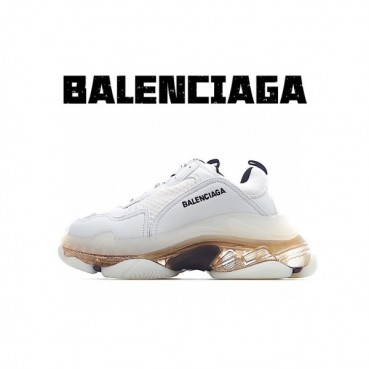 발렌시아가 남/녀 Triple S 화이트 스니커즈 - Unisex White Sneakers 