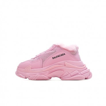 발렌시아가 남/녀 Triple S 핑크 스니커즈 - Unisex Pink Sneakers 