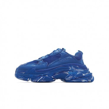 발렌시아가 남/녀 Triple S 블루 스니커즈 - Unisex Blue Sneakers 