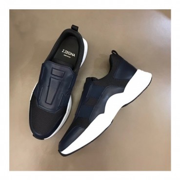 제냐 남성 이니셜 블랙 스니커즈 - Mens Black Sneakers 