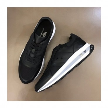 알마니 남성 클래식 블랙 스니커즈 - Mens Black Sneakers 