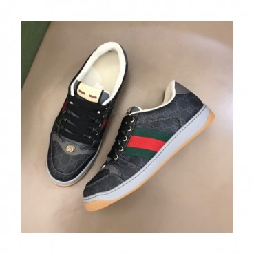 구찌  남/녀 트렌디 레더 스니커즈 Size(225 - 275) 블랙 