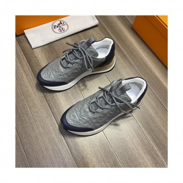 Hermes 2021 Men's Leather Sneakers,HERS0507 - 에르메스 2021 남성용 레더 스니커즈,Size(240