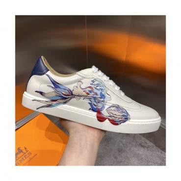 Hermes 2021 Men's Leather Sneakers,HERS0483 - 에르메스 2021 남성용 레더 스니커즈,Size(240