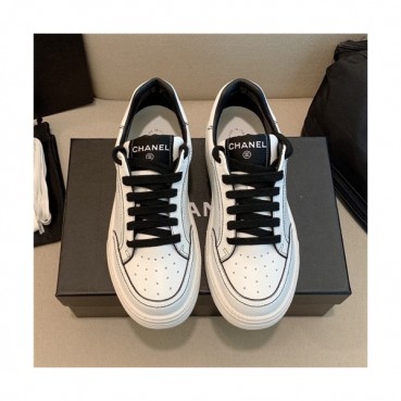 Chanel 2021 Women's Leather Sneakers,CHAS0636 - 샤넬 2021 여성용 레더 스니커즈,Size(225
