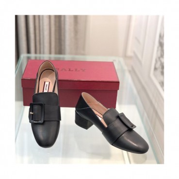 Bally 2021 Women's Leather Middle Heel Shoes,BALS0170 - 발리 2021 여성용 레더 미드힐 구두,Size(225
