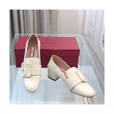 Bally 2021 Women's Leather Middle Heel Shoes,BALS0169 - 발리 2021 여성용 레더 미드힐 구두,Size(225