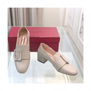 Bally 2021 Women's Leather Middle Heel Shoes,BALS0168 - 발리 2021 여성용 레더 미드힐 구두,Size(225