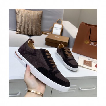 Loro Piana 2021 Men's Leather Sneakers,LOROS0061 - 로로피아나 2021 남성용 레더 스니커브,Size(240