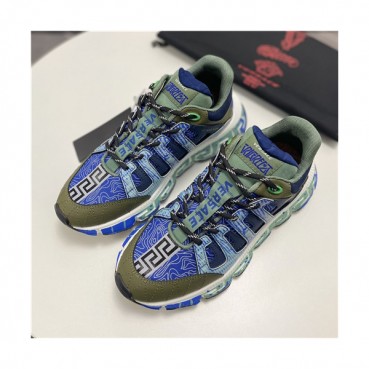 Versace 2021 Men's Leather Sneakers - 베르사체 2021 남성용 레더 스니커즈,Size(240